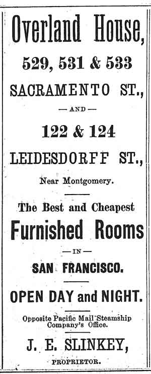 Overland House Ad 1874